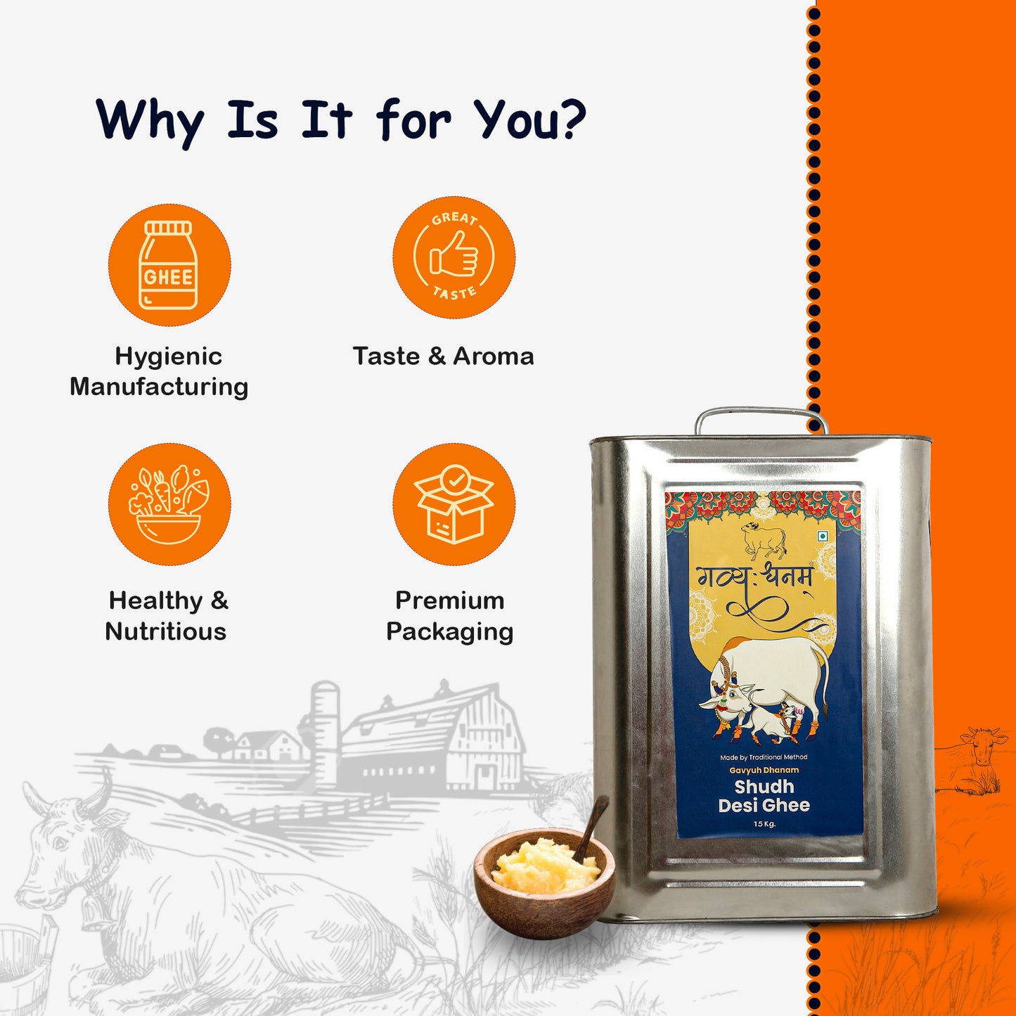 15kg Cow Shudh Desi Ghee