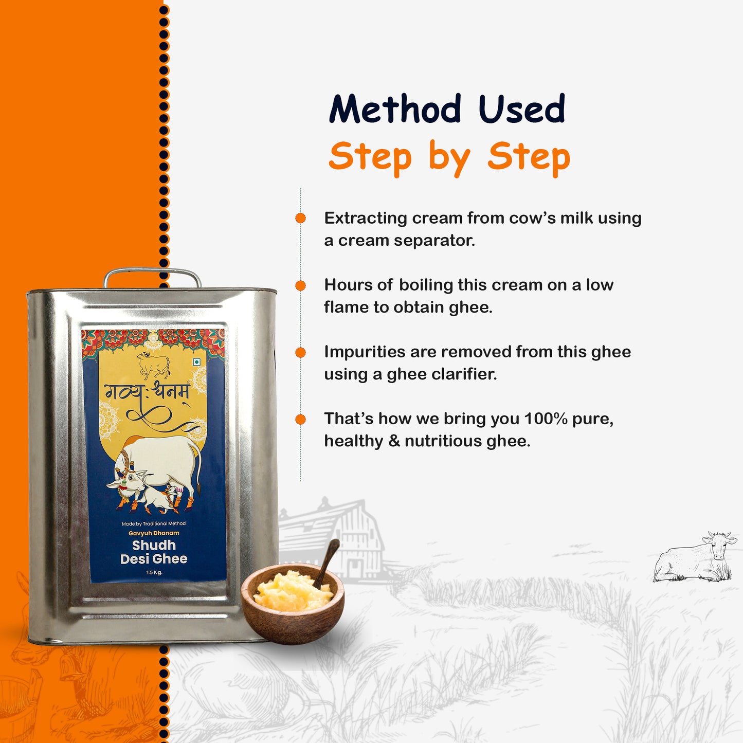 15kg Cow Shudh Desi Ghee