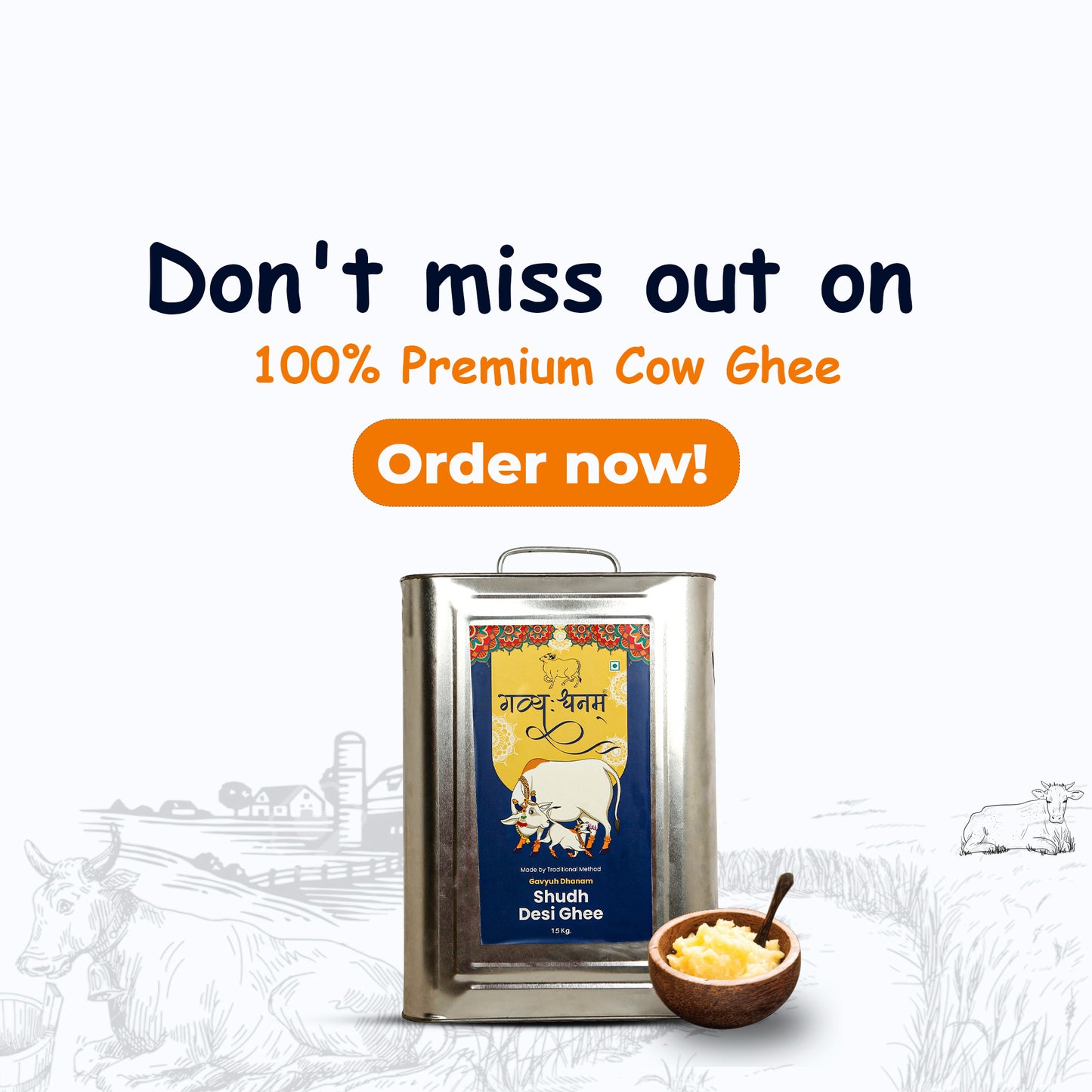 15kg Cow Shudh Desi Ghee