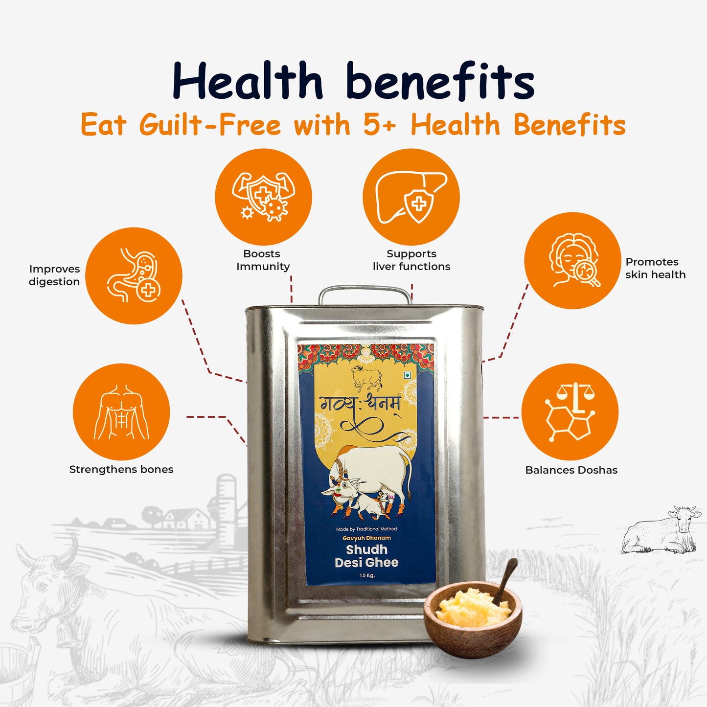 15kg Cow Shudh Desi Ghee