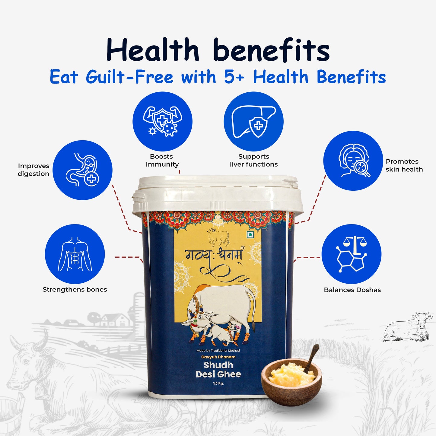 15kg shudh desi ghee cow