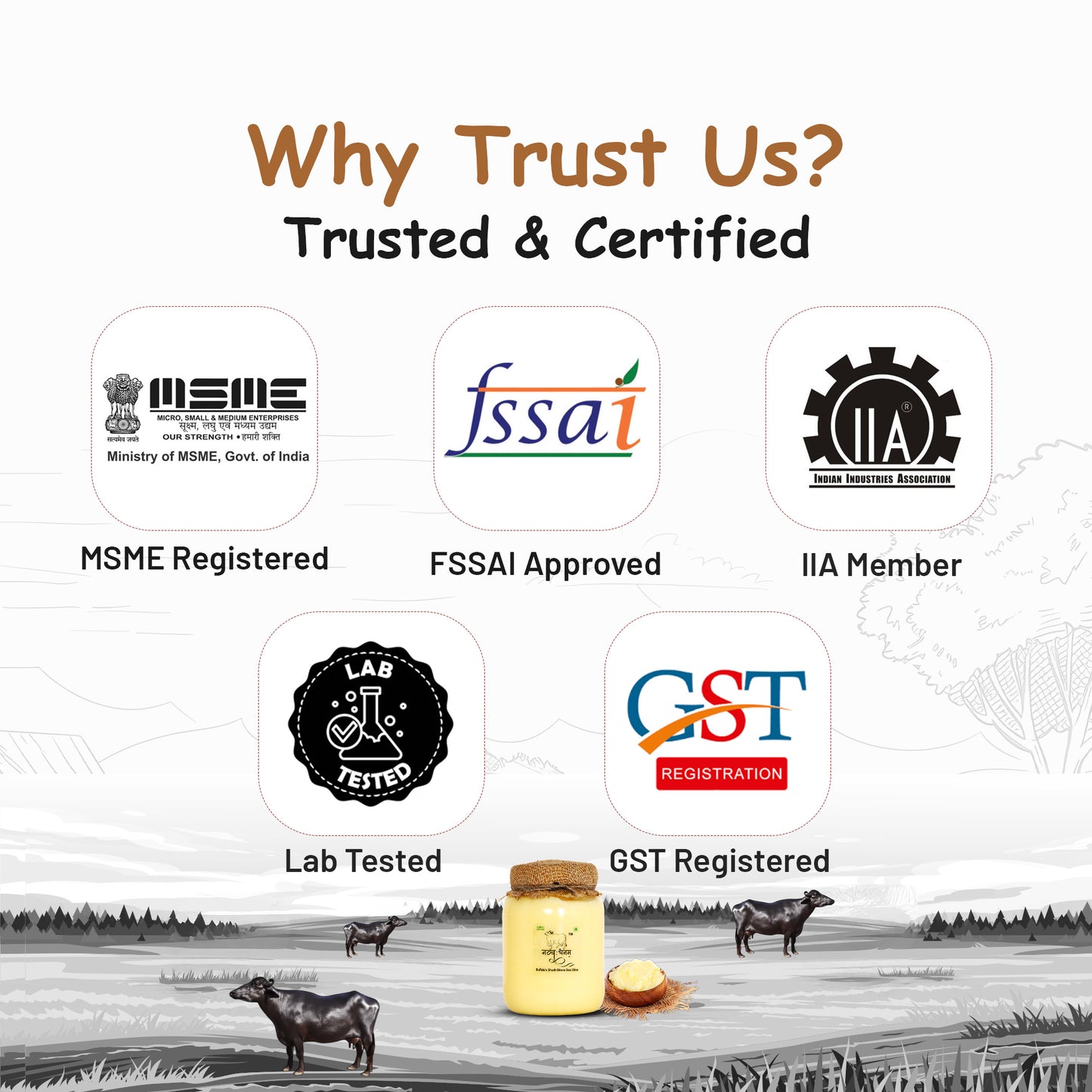 1 Liter Buffalo Bilona Ghee Plastic Jar