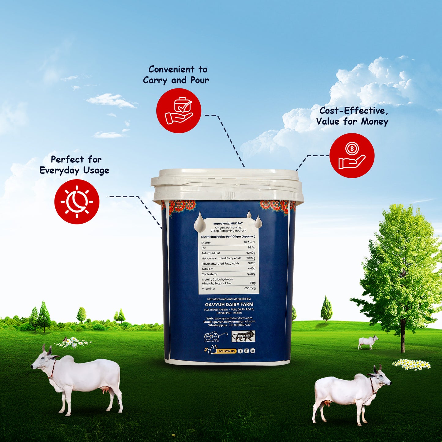 5 Liter shudh desi ghee cow