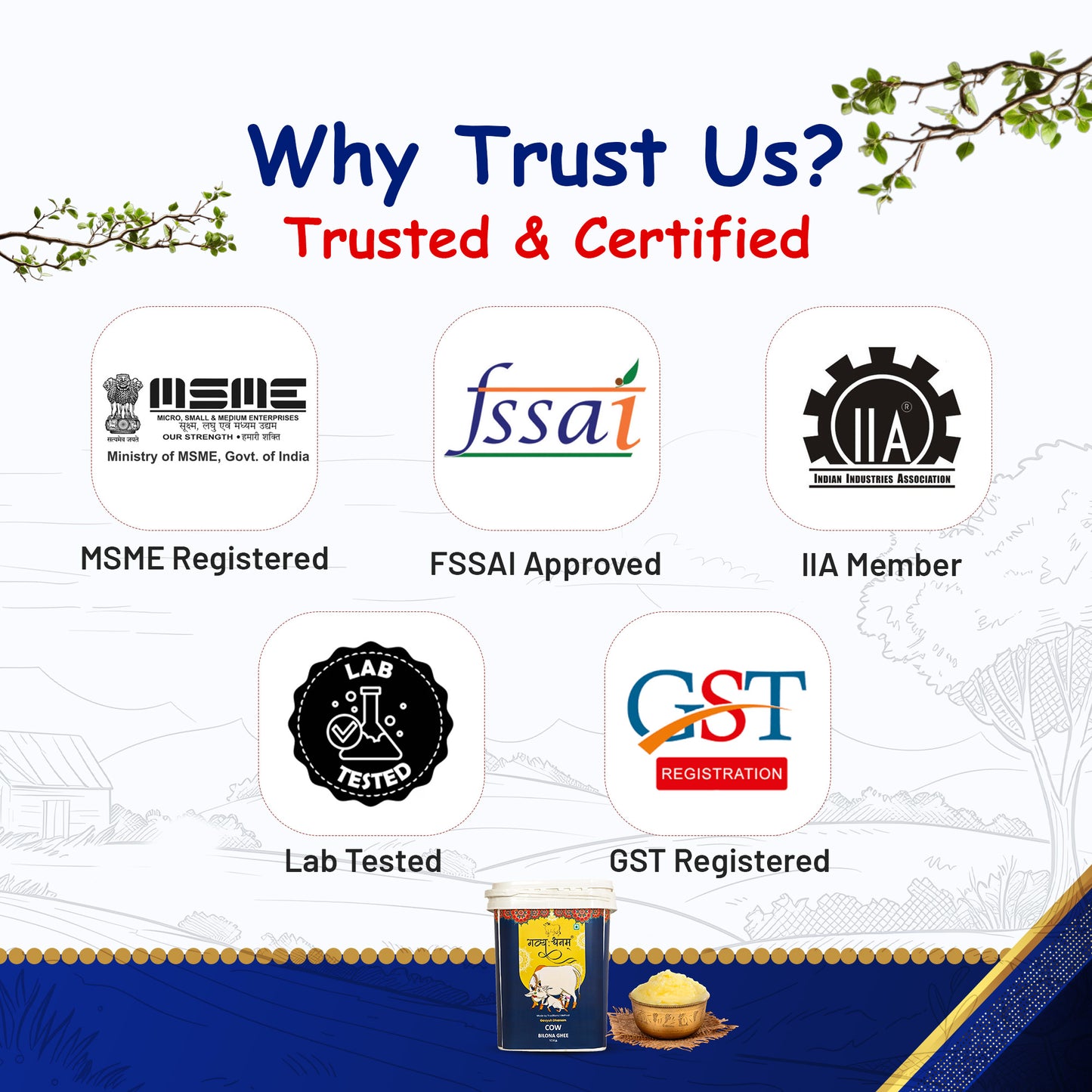 15Kg Cow Bilona Ghee Bucket