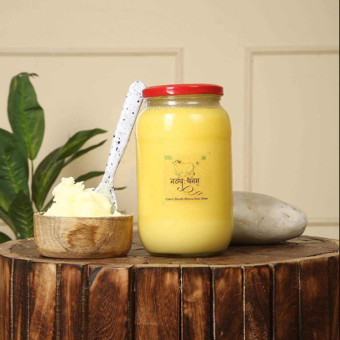 1 Liter Cow Bilona Ghee Glass