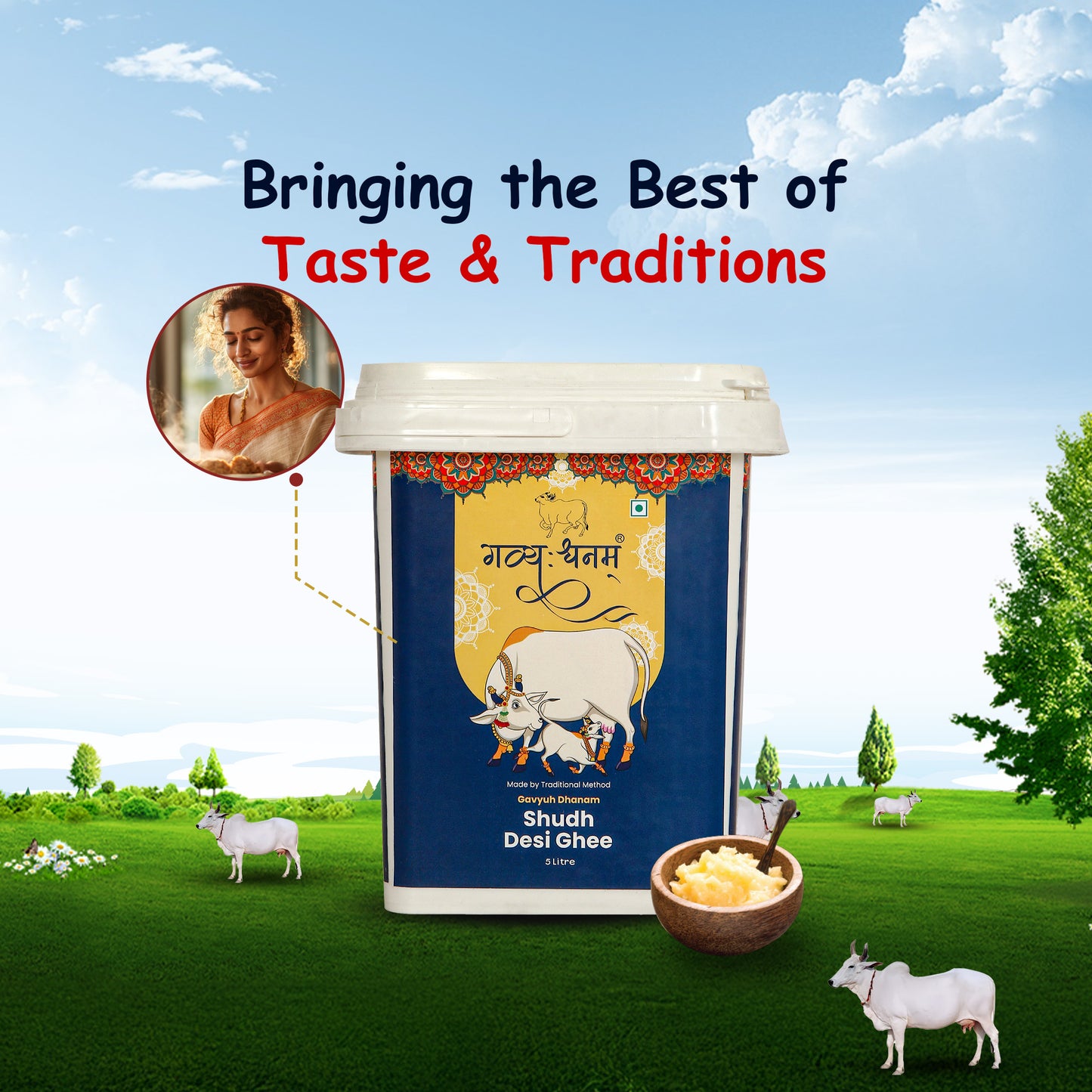 5 Liter shudh desi ghee cow